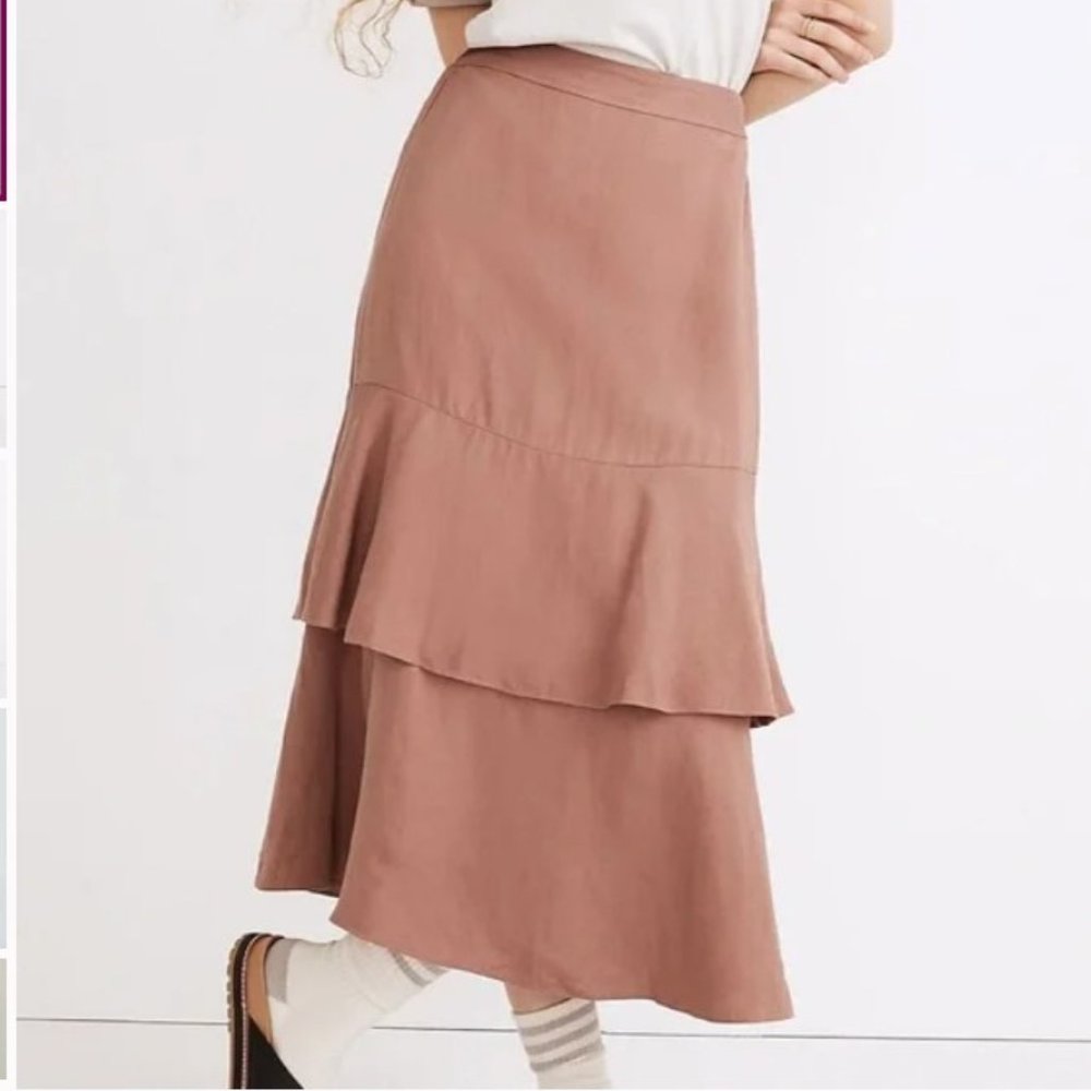 Madewell Dusty Pink Tiered Skirt, size XS